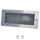 Aplique retangular alumínio encastrável de parede E27 60 W N - Caixa encas. Inc