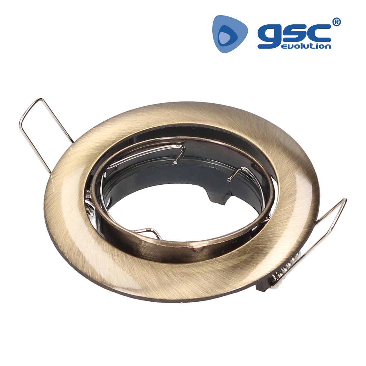 Rounded Recessed Movable Fixture for Dichroich lamps Old Gold