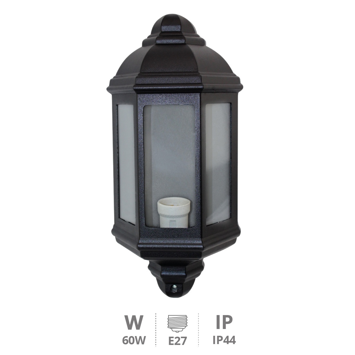 Farol de jardín pared Serie Luciérnaga E27 Negro