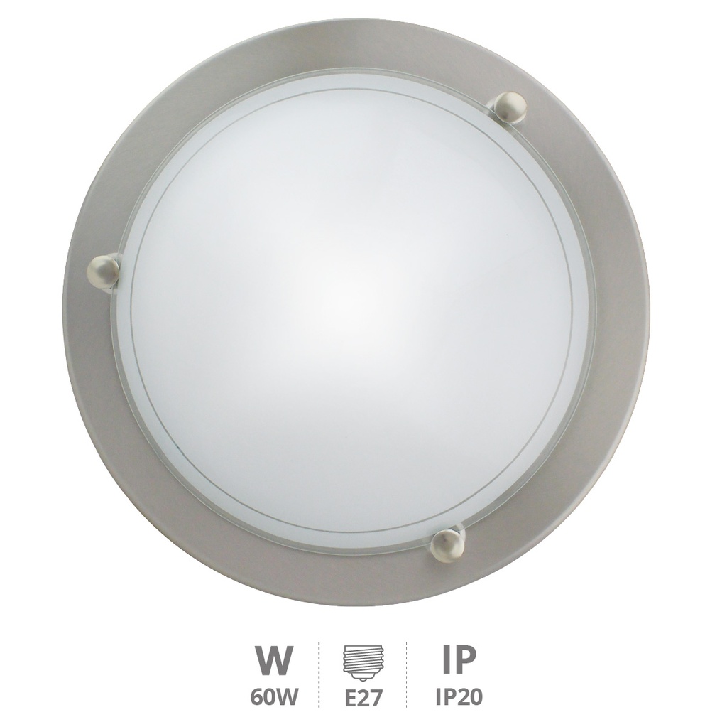 Aplique techo redondo aluminio E27 20W(60W)