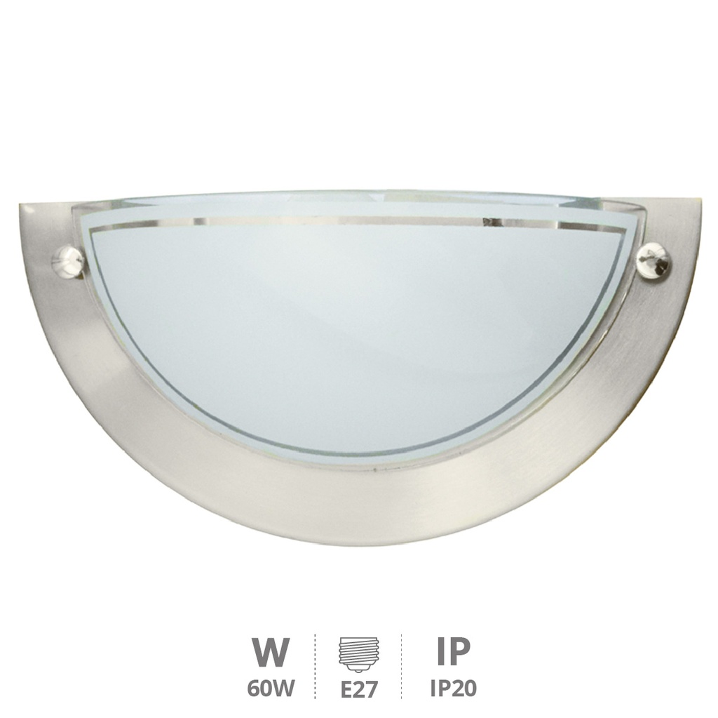 Aplique de parede semicircular de alumínio E27 20 W (60 W)