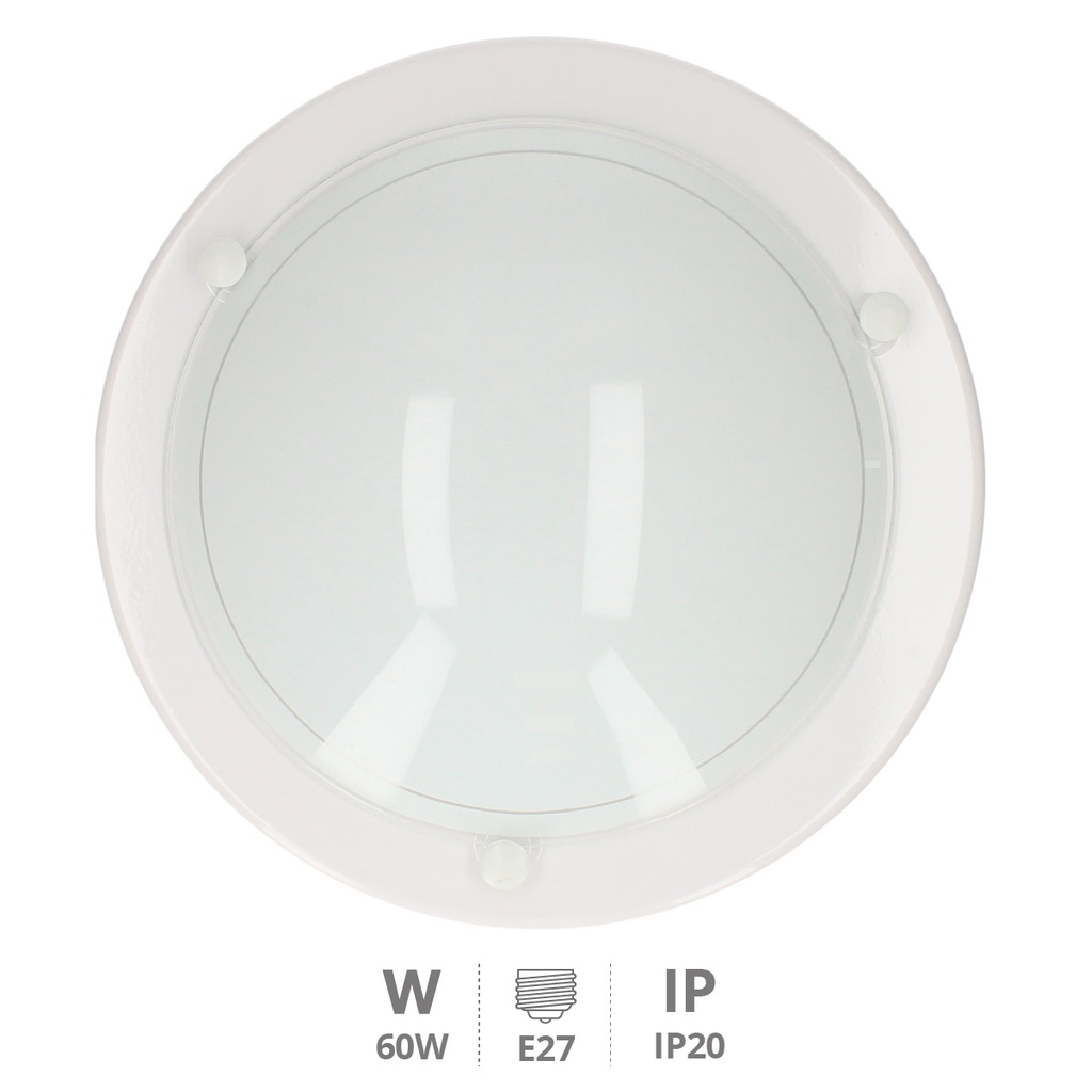 Aplique de teto redondo branco E27 20 W (60 W)