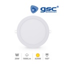 Downlight empotrable LED redondo 20W - Blanco 4200K