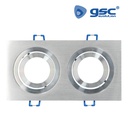Aro empotr. Aluminio Liso rectangular doble