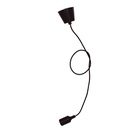 Porte-lampe silicone E27 câble textile 1M - Noir