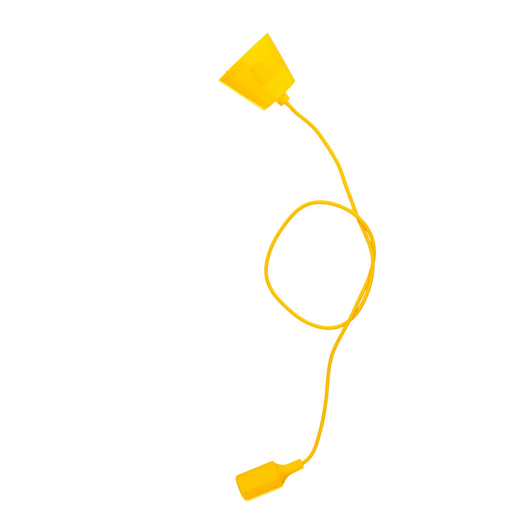 Lámpara colgante silicona E27 1M Amarillo