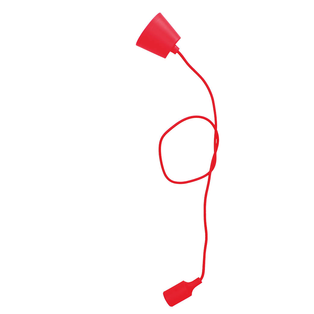 Silicone lampholder E27 Textile cable 1M - Red