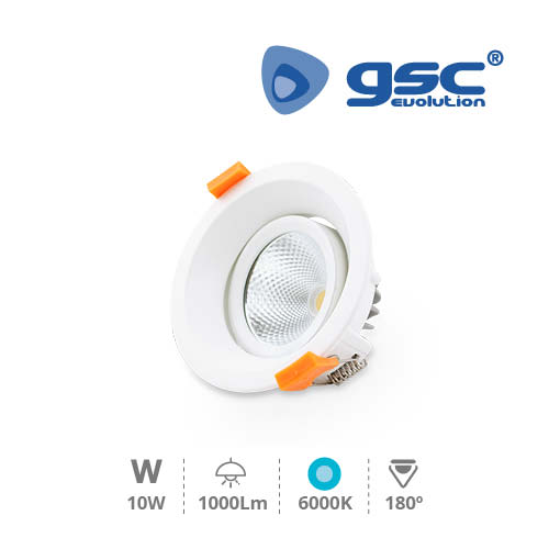 Aro basculante redondo Merur 10W 6000K