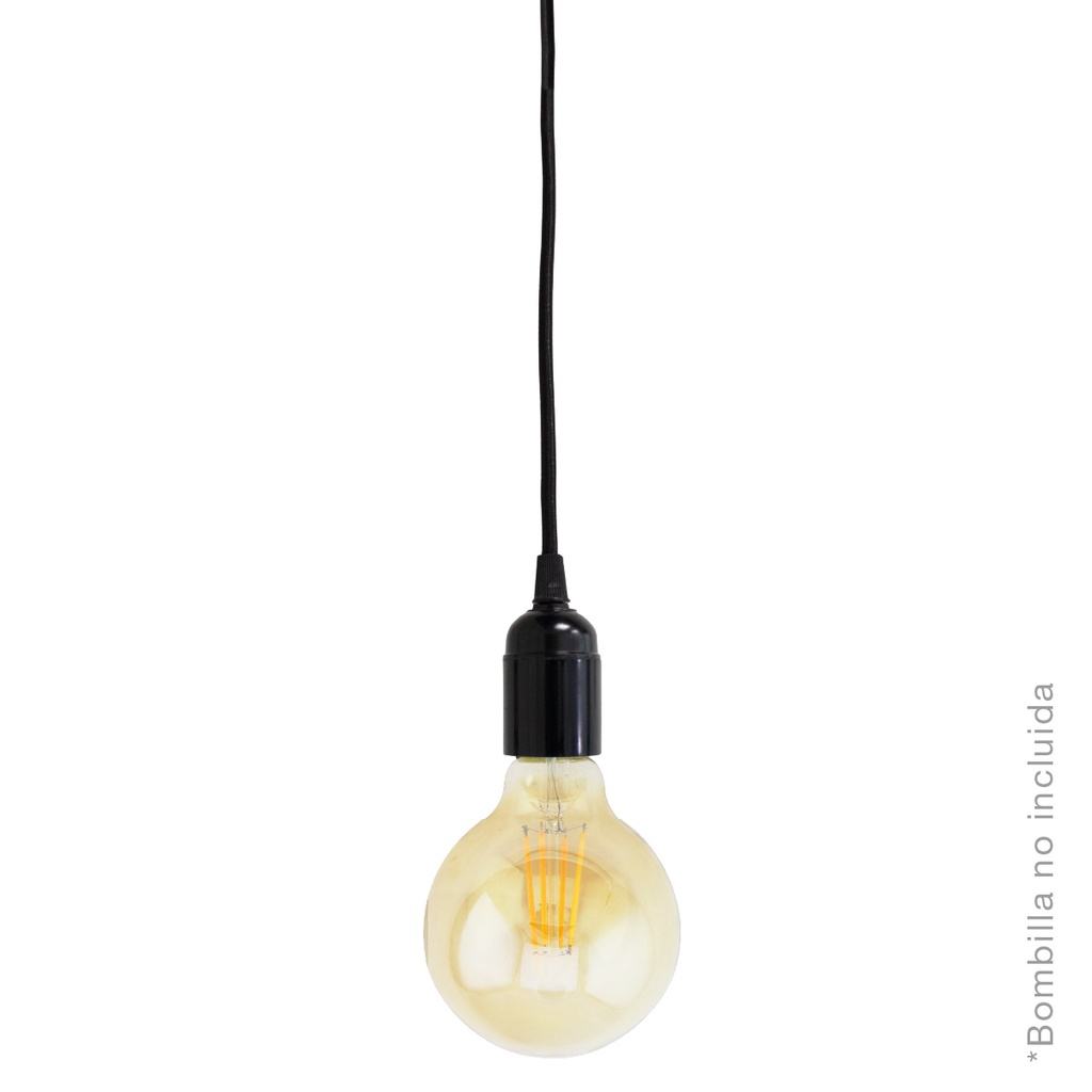 Porte-lampe suspendu E27 plastique 1M - Noir