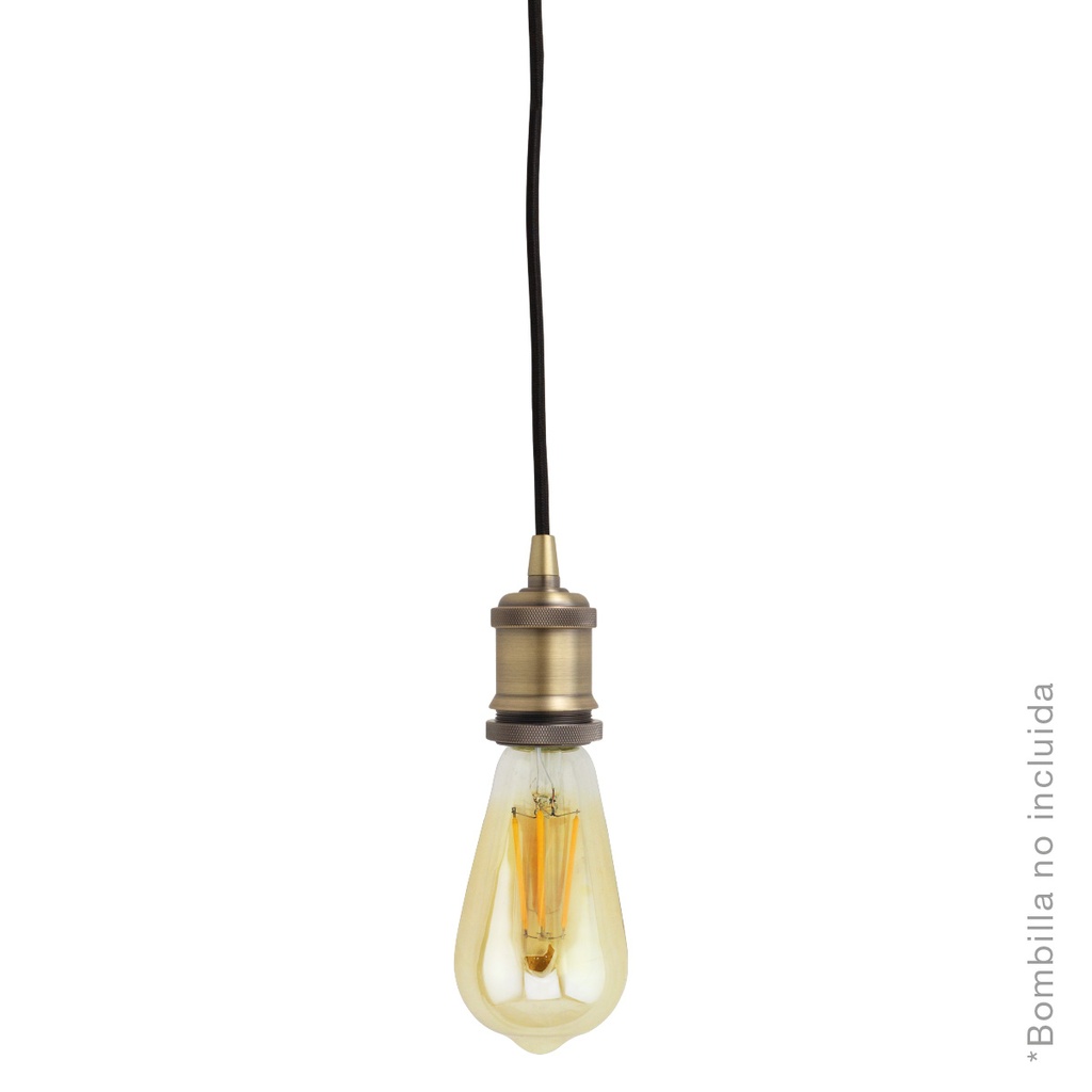 Porte-lampe suspendu laiton E27 1M noir