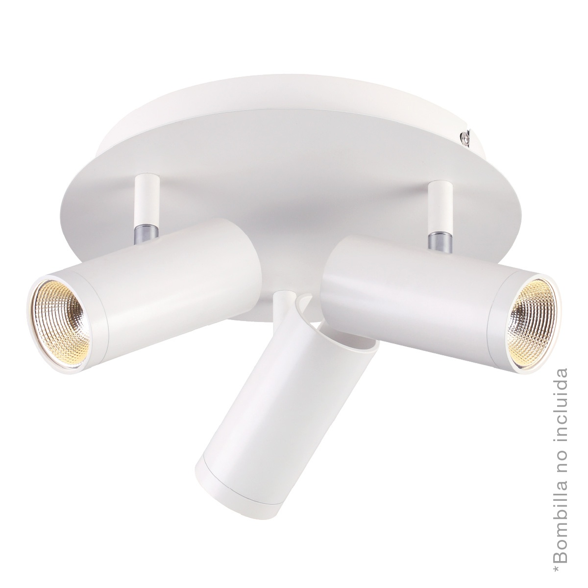 Spot de plafond triple circulaire GU10 Max.60 W Blanc