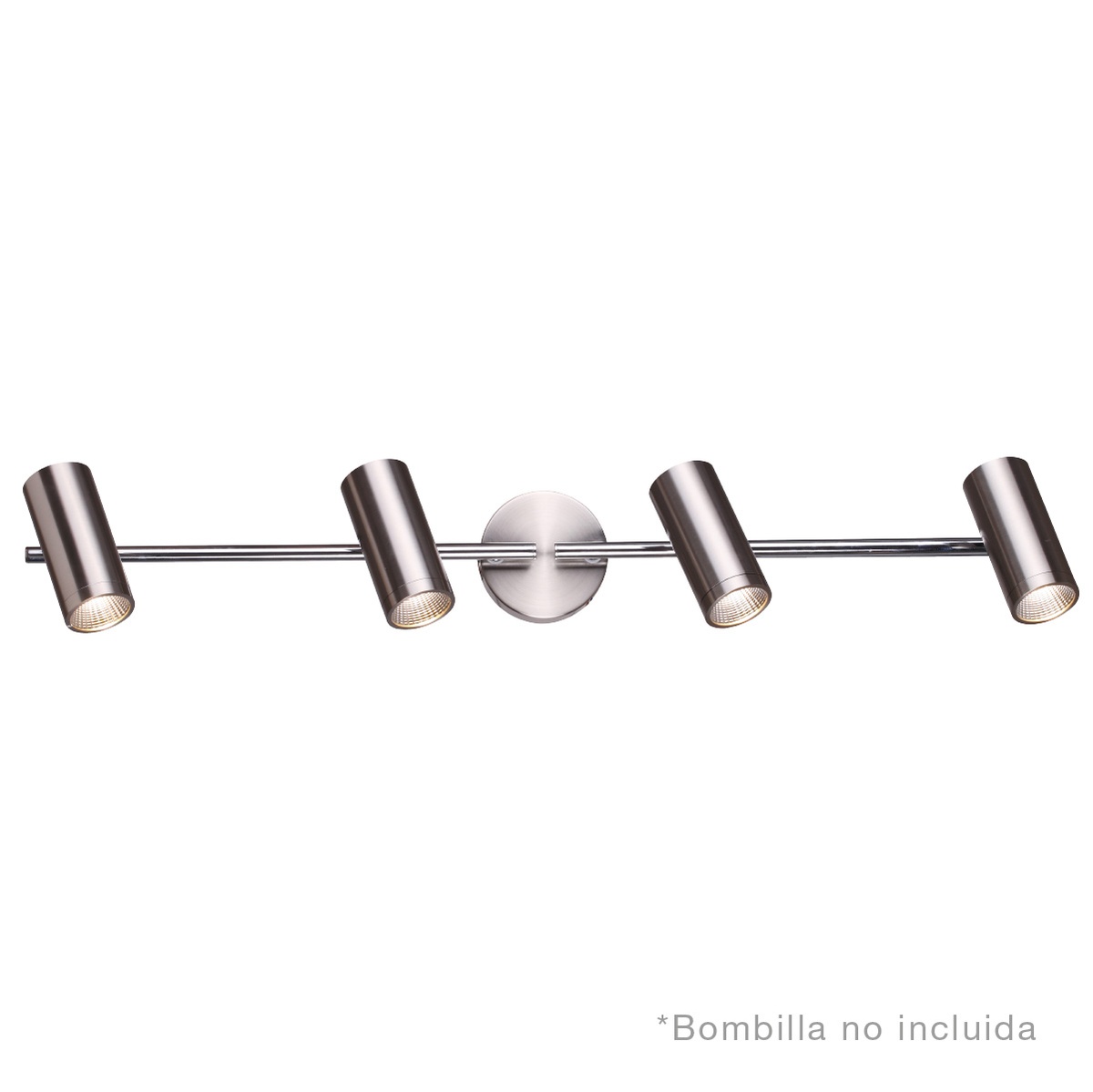 Foco para teto quádruplo linear GU10 Máx.60 W Níquel fosco