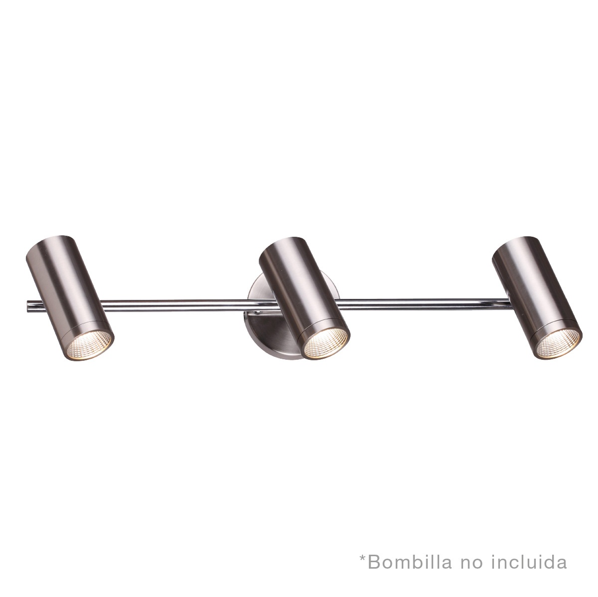 Spot de plafond triple linéaire GU10 Max.60 W Nickel satin