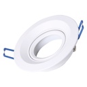 Rounded Recessed Movable Fixture for Dichroich lamps White