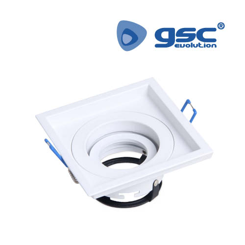 Squared Recessed Movable Fixture for Dichroich lamps White