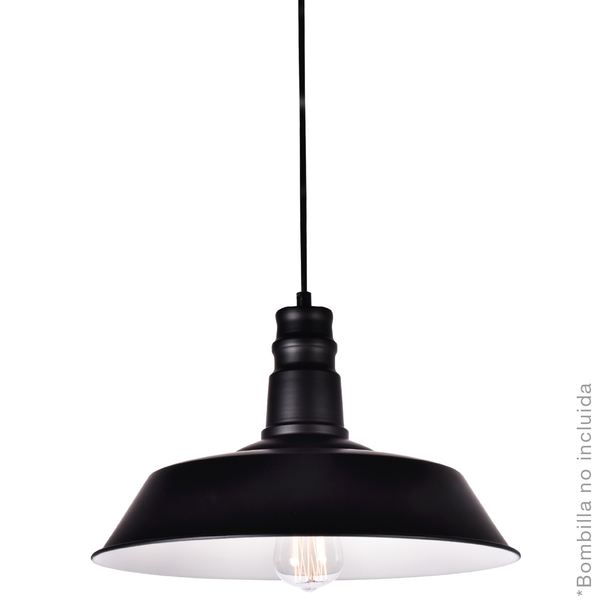 Line industrial pendant lamp 1m metal black