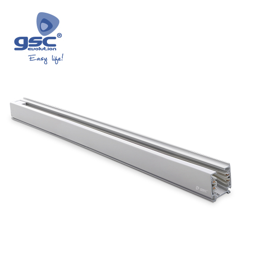 Carril 3 vias 1M para foco carril LED Blanco