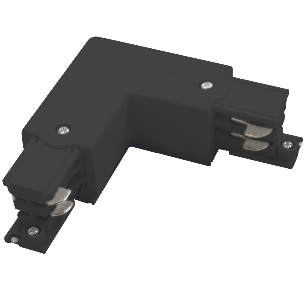 Conector L 3 vias para foco carril LED Negro