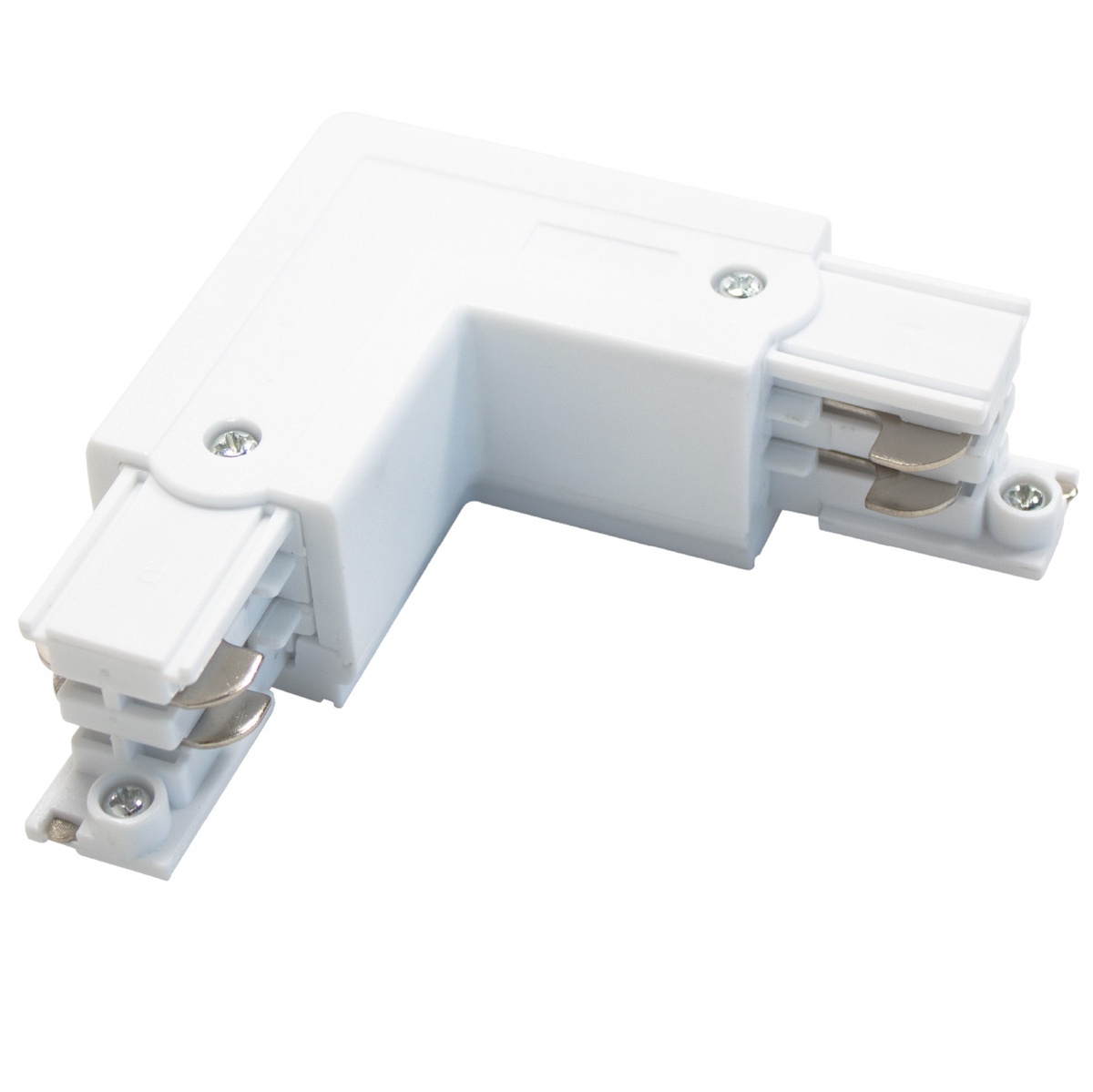 Conector L 3 vias para foco carril LED Blanco