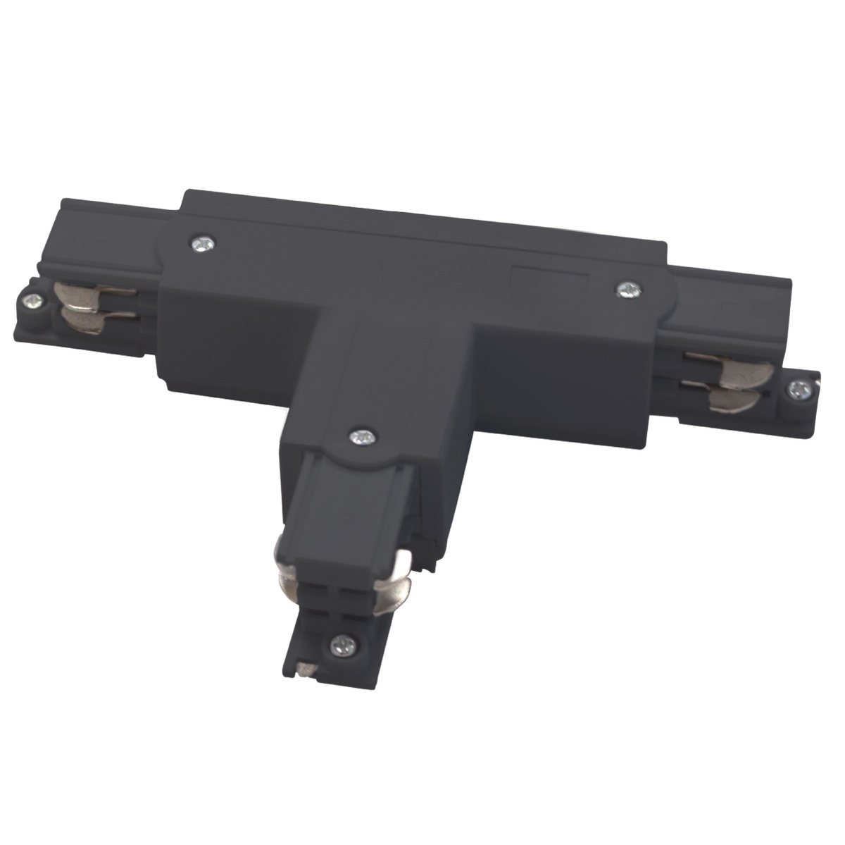 Conector em T 3 vias para foco de carril LED Negro