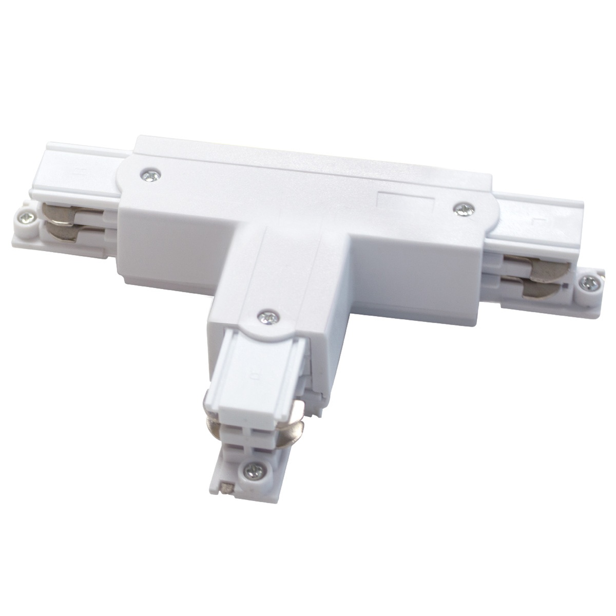 Conector T 3 vias para foco carril LED Blanco