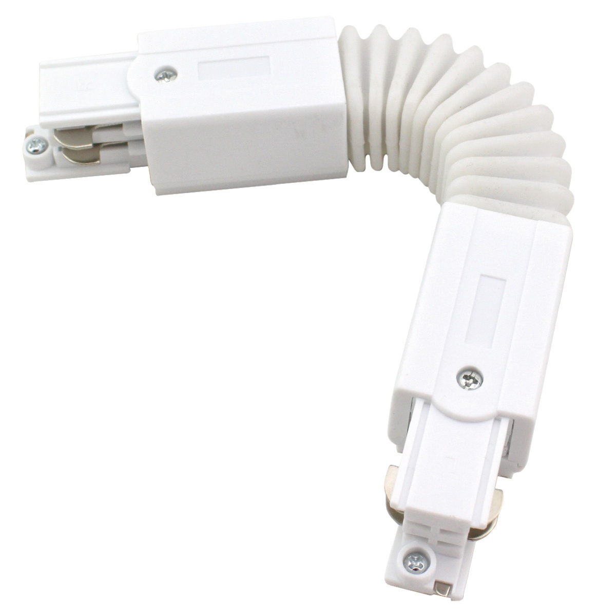 Conector flexible 3 vias para foco carril LED Blanco