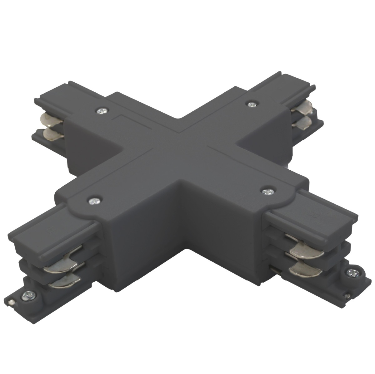 Connecteur forme 3 voies pour spot rail LED Noir