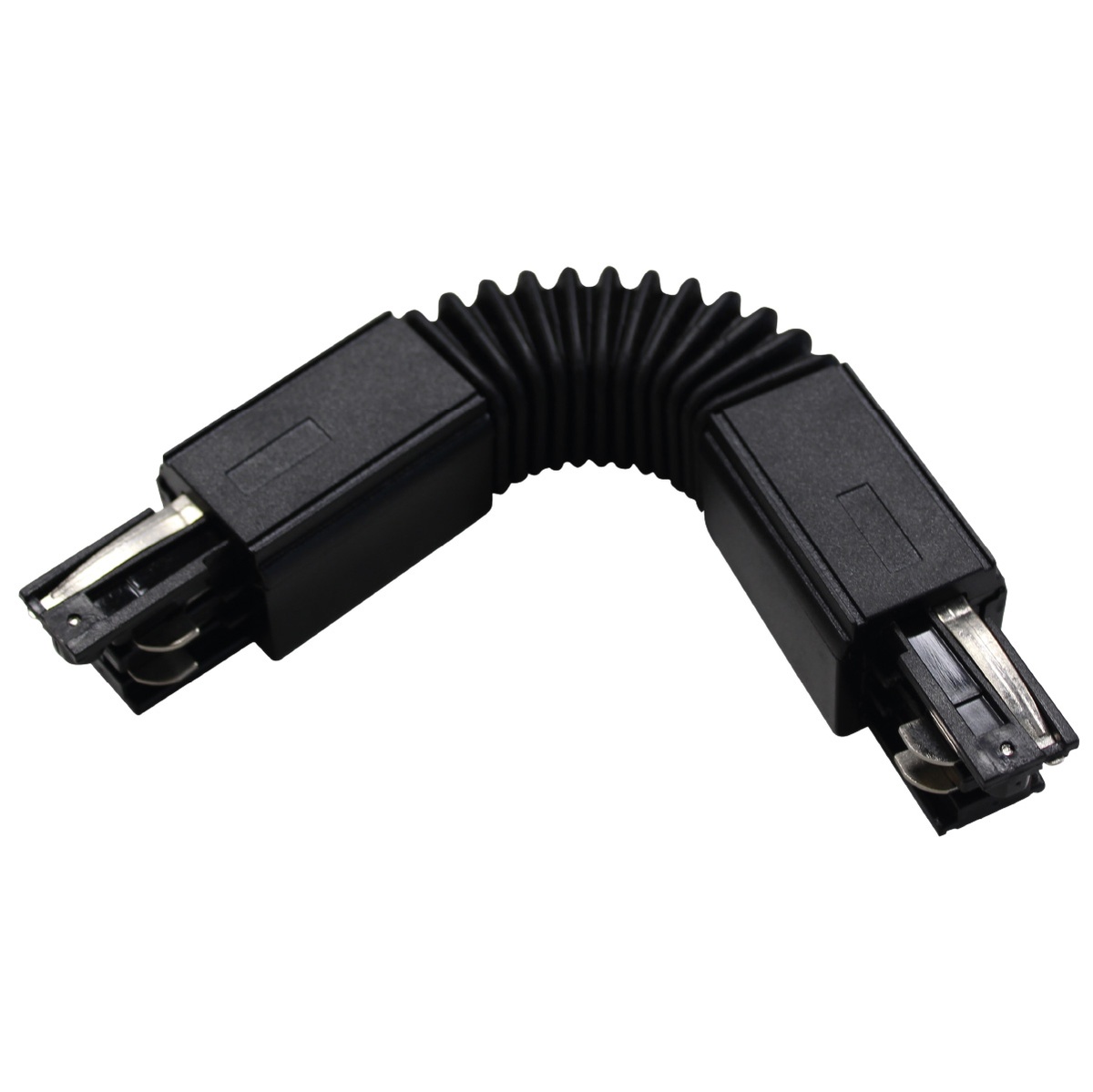 Conector flexível 3 vias para foco de carril LED Negro