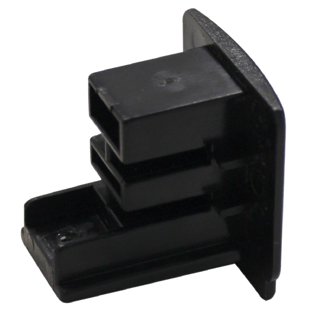 Tapa final 3 vias para foco carril LED Negro