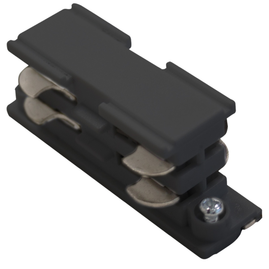 Connecteur droit 3 voies court spot rail LED Noir