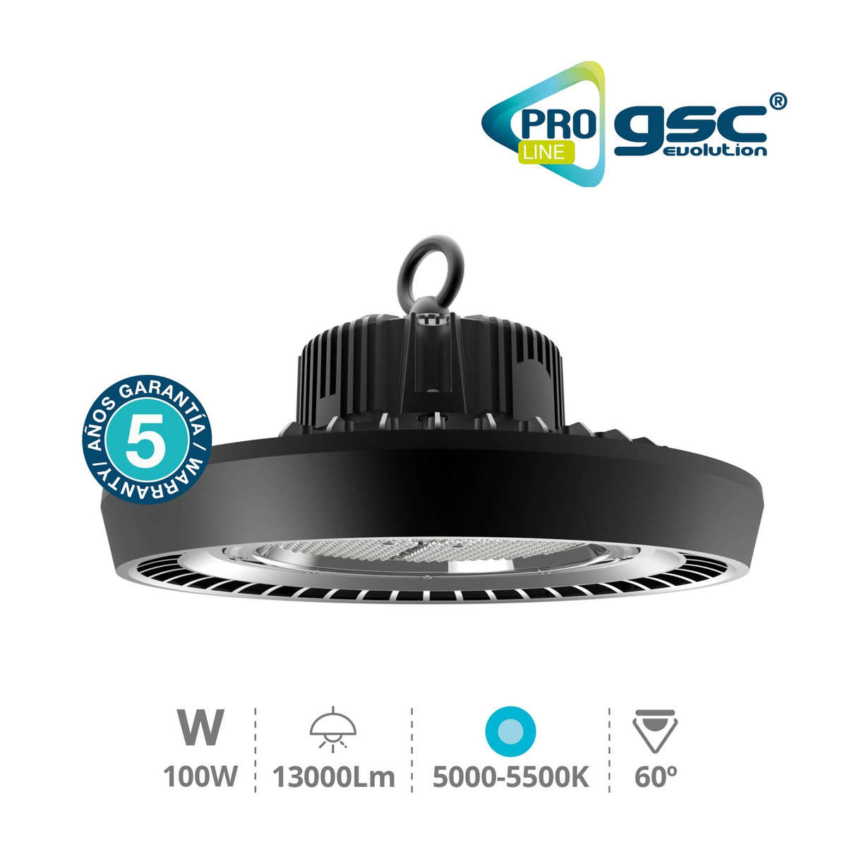 Lâmpada tipo exaustor Charlotte 100 W 60º 5000-5500 K – Pro Line