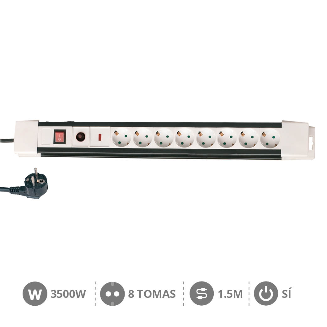 Base multiple 8T + Int. (3x1.5mm) 1,5M +Proteccion