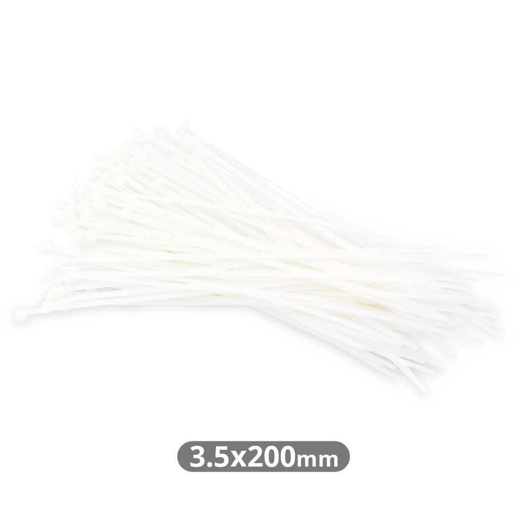 Pack of 100pcs cable tie 200x3.5mm Natural