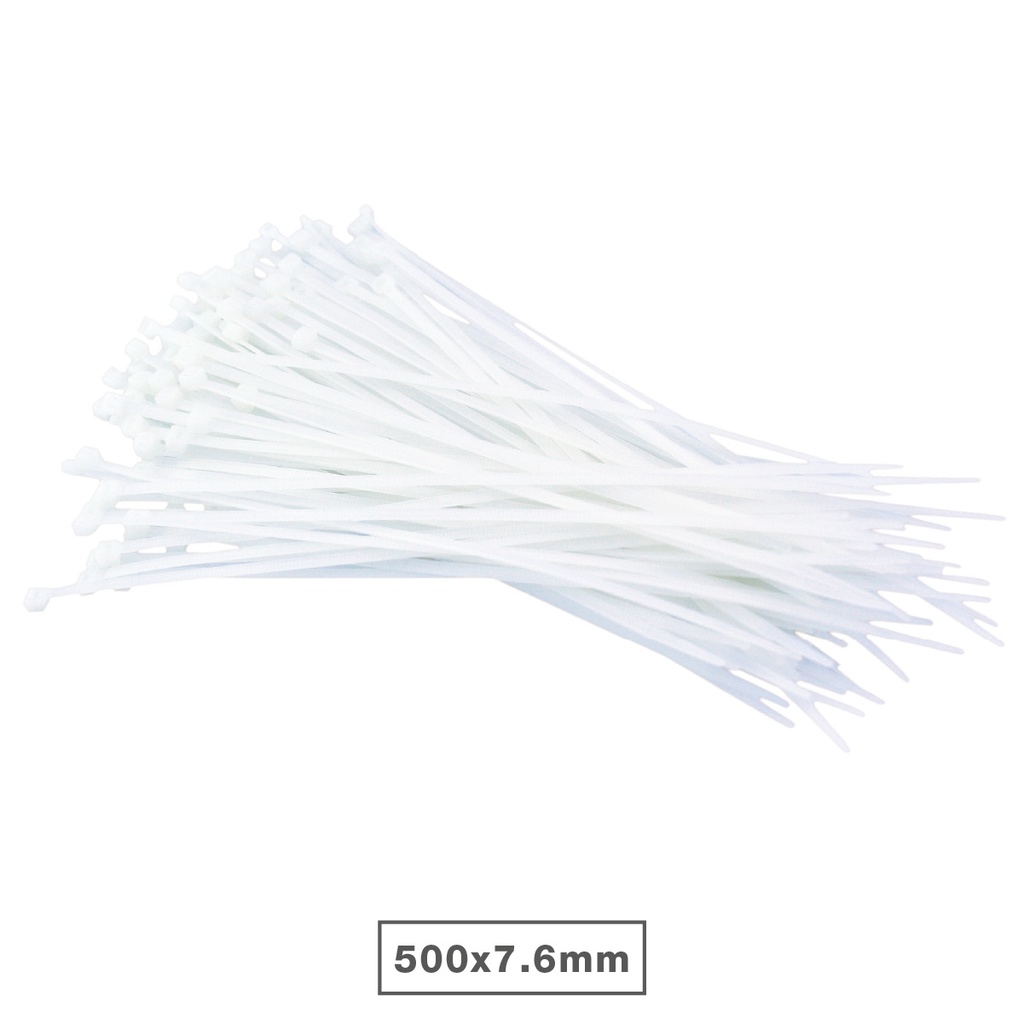 Bolsa 100u bridas 100% nylon 500x7.6mm Natural