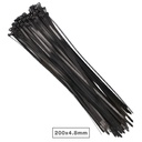 Pack of 100pcs cable tie 200x4.8mm Black