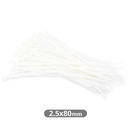 Pack of 100pcs cable tie 80x2.5mm Natural