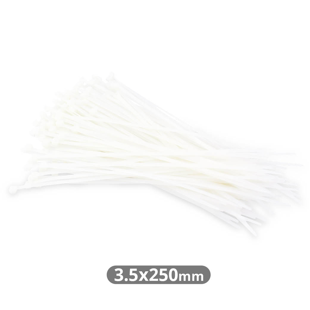 Pack of 100pcs cable tie 250x3.5mm Natural