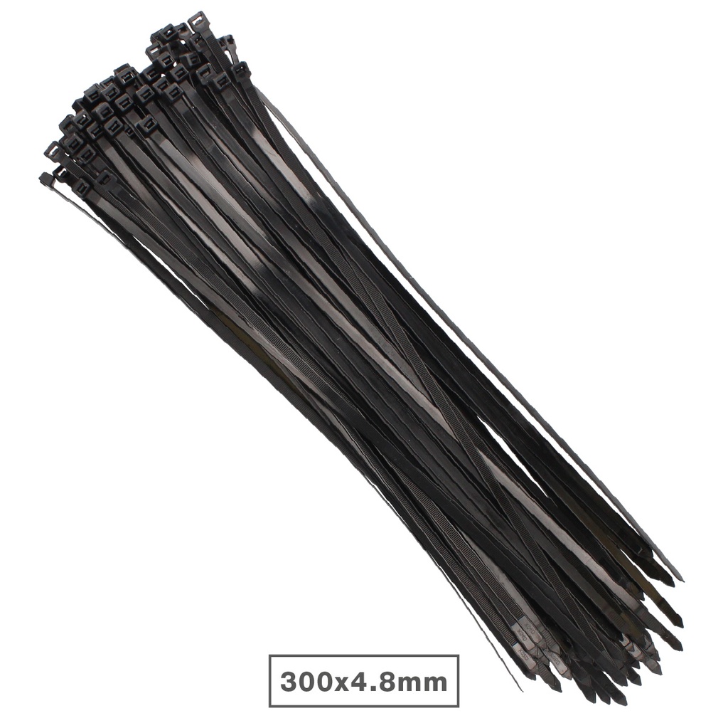 Bolsa 100u bridas 100% nylon 300x4.8mm Negro
