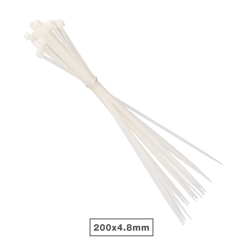 Pack of 25pcs cable tie 200x4.8mm Natural