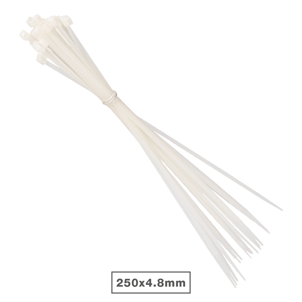Bolsa 25u bridas 100% nylon 250x4.8mm Natural
