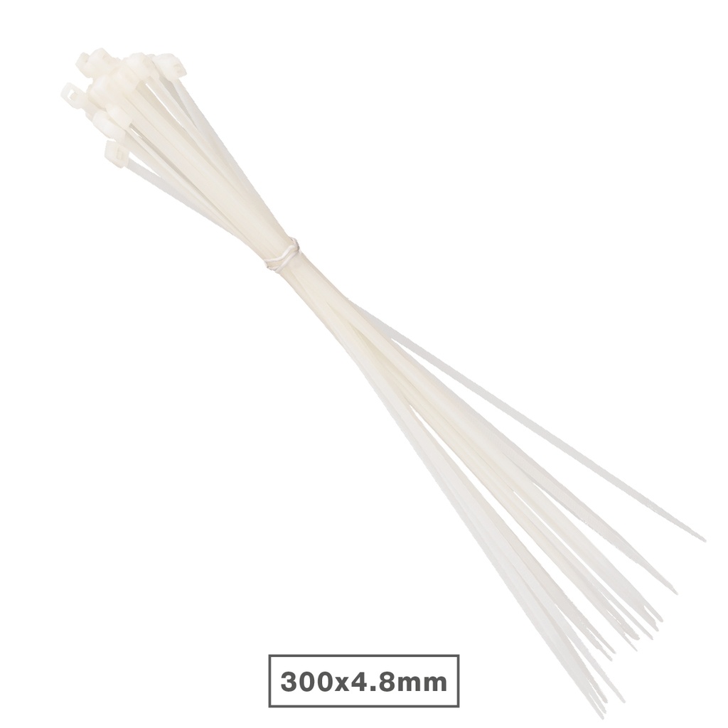 Pack of 25pcs cable tie 300x4.8mm Natural