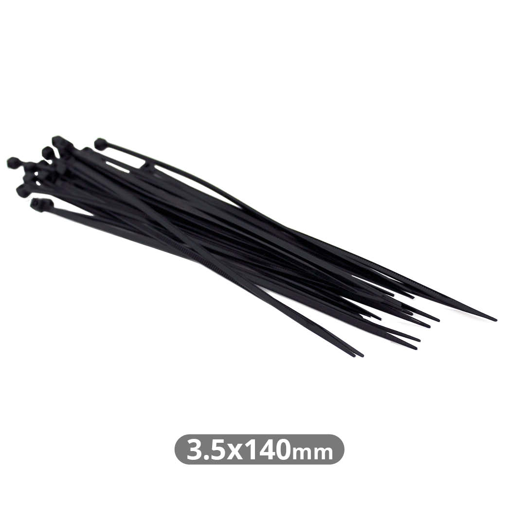 Pack of 25pcs cable tie 140x3.5mm Black