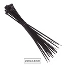 Pack 25 unités Brides 200x3,5 mm Noires