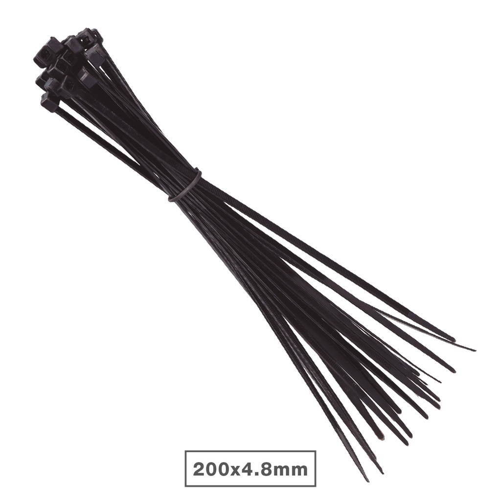 Pack of 25pcs cable tie 200x4.8mm Black