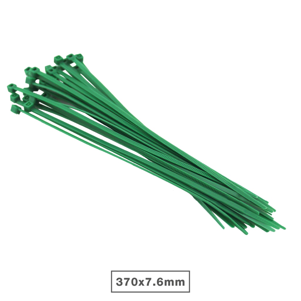 Bolsa 25u bridas 100% nylon 370x7.6mm Verde