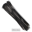 Bolsa 100u bridas 100% nylon 200x3.6mm Negro