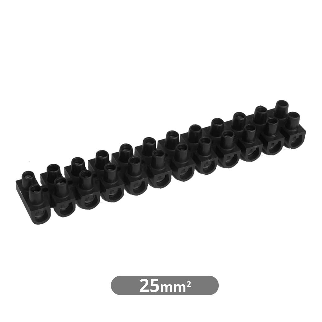 Pack 10 Regletas de Conexión 25 mm2 - Negra