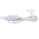 [001102961] Textile cable 1.5m (2x0.75mm) plug + int white