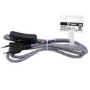 [001102964] Textile cable 1.5m (2x0.75mm) plug + int white/black