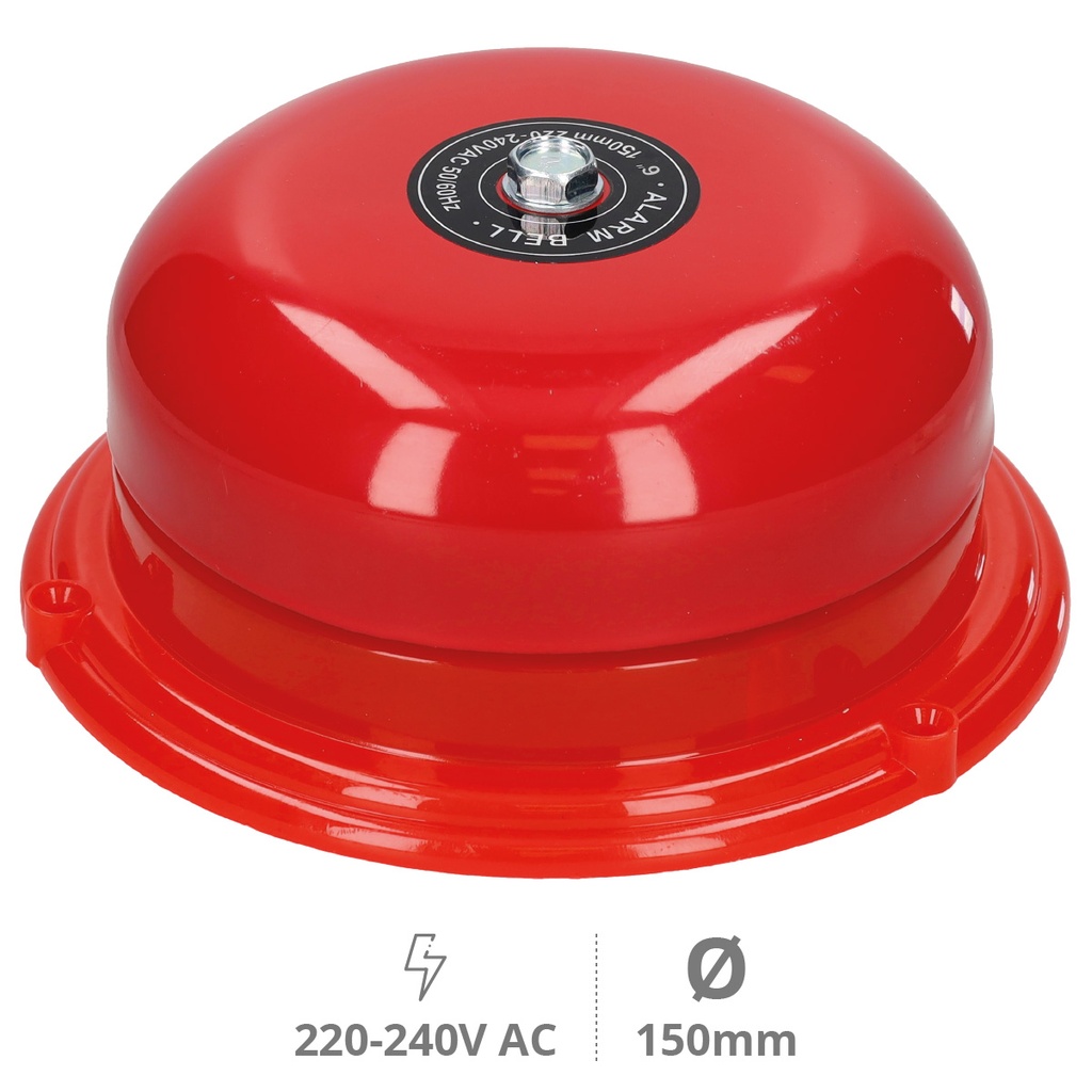 Timbre campana industrial electromecánico 15cm diámetro 86db 230V